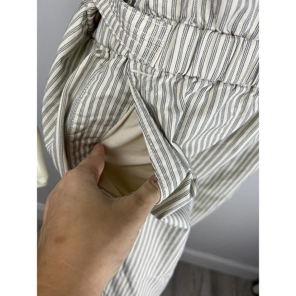 NEW Everlane Stripe Sleeveless Jumpsuit 10 Fatigue Apron Pockets Elastic Waist - Picture 9 of 12